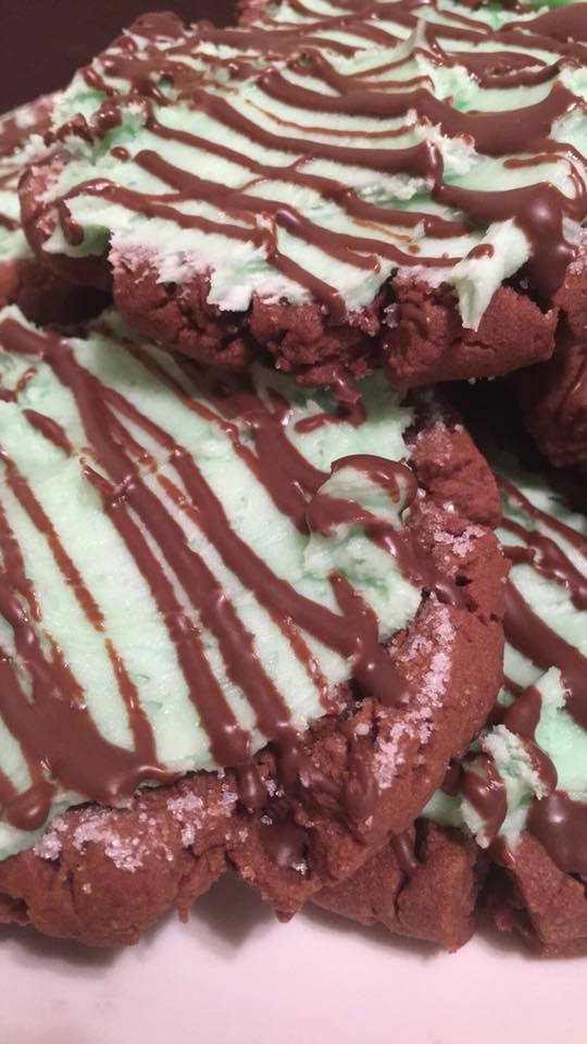 Mint Grasshopper Chocolate Sugar Cookies