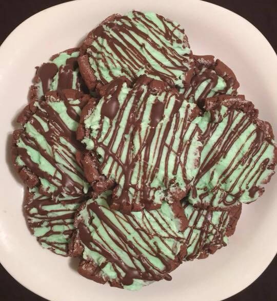 Mint Grasshopper Chocolate Sugar Cookies
