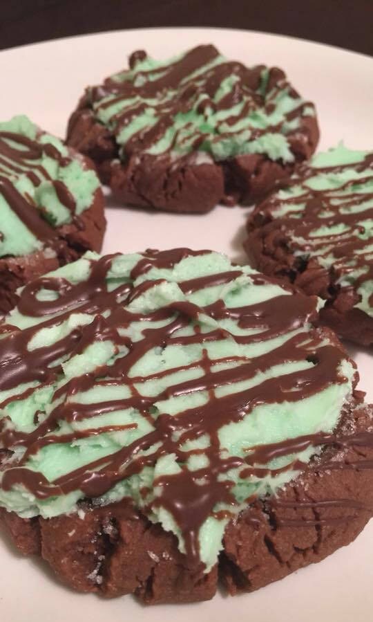 Mint Grasshopper Chocolate Sugar Cookies