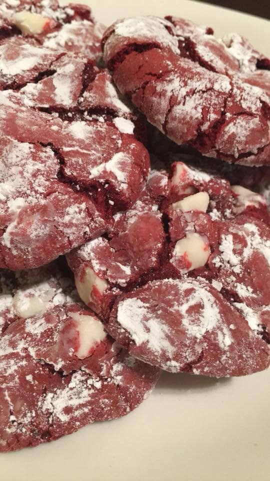 Red Velvet Crinkle Cookies