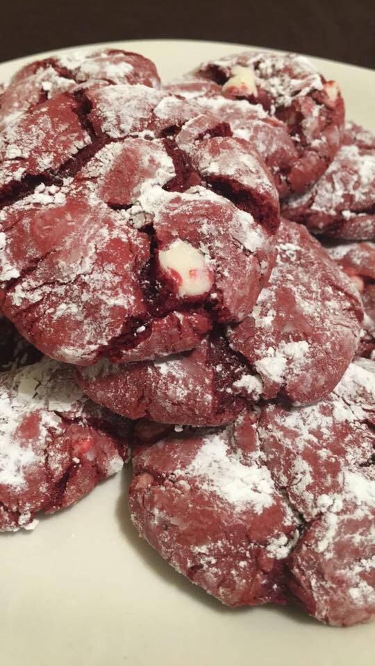 Red Velvet Crinkle Cookies