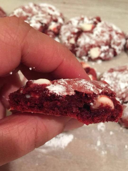 Red Velvet Crinkle Cookies