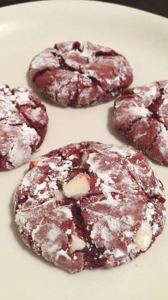 Red Velvet Crinkle Cookies