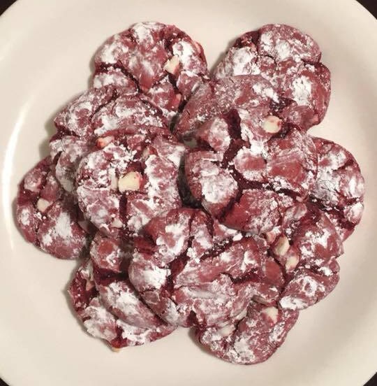 Red Velvet Crinkle Cookies