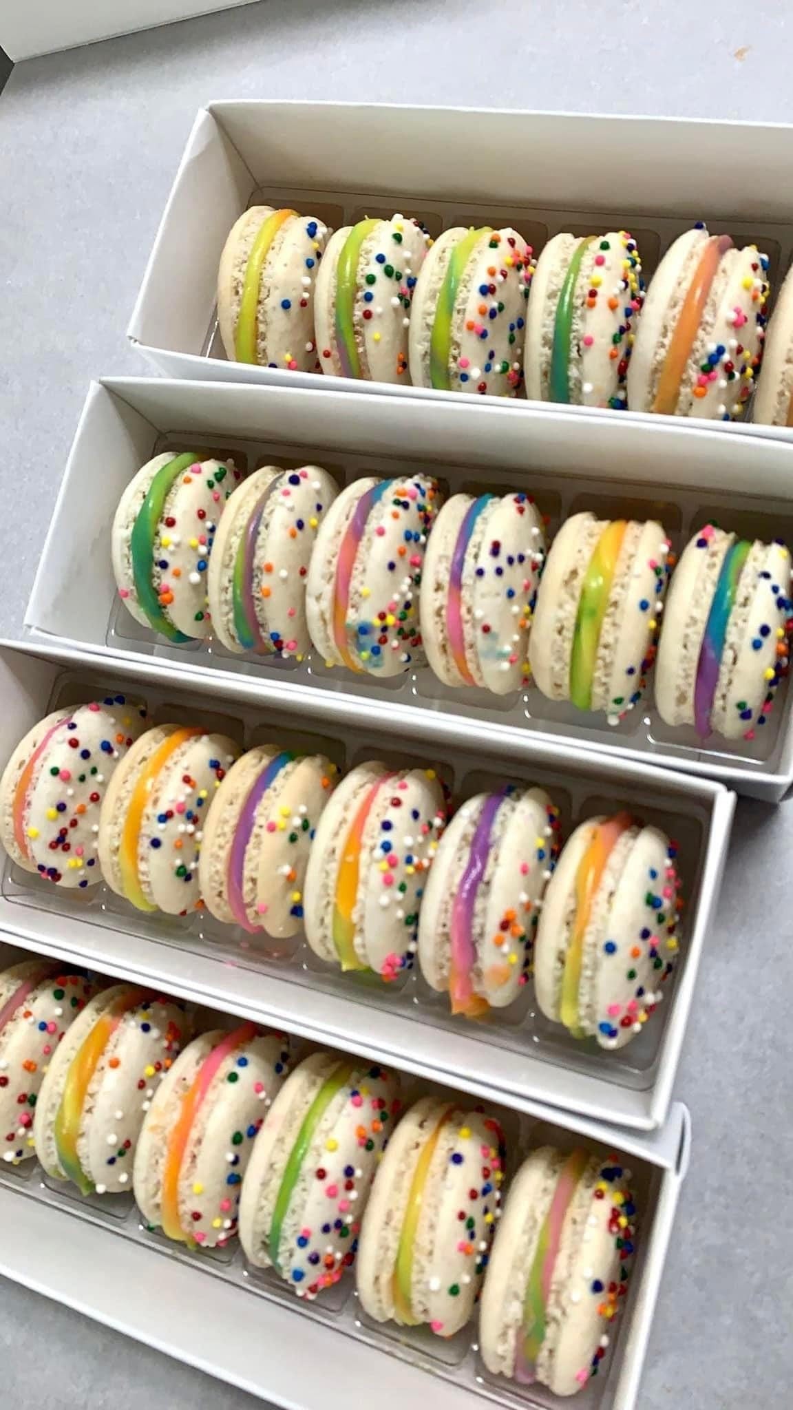 Rainbow French Macarons