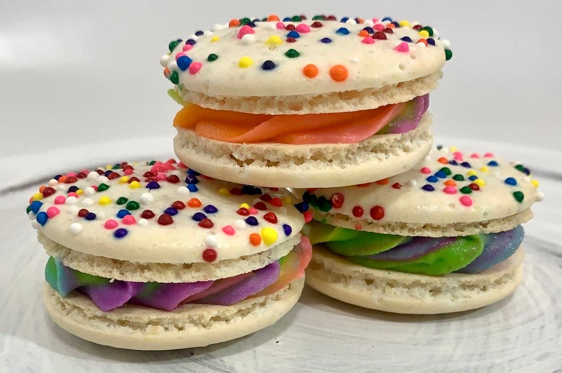 Rainbow French Macarons