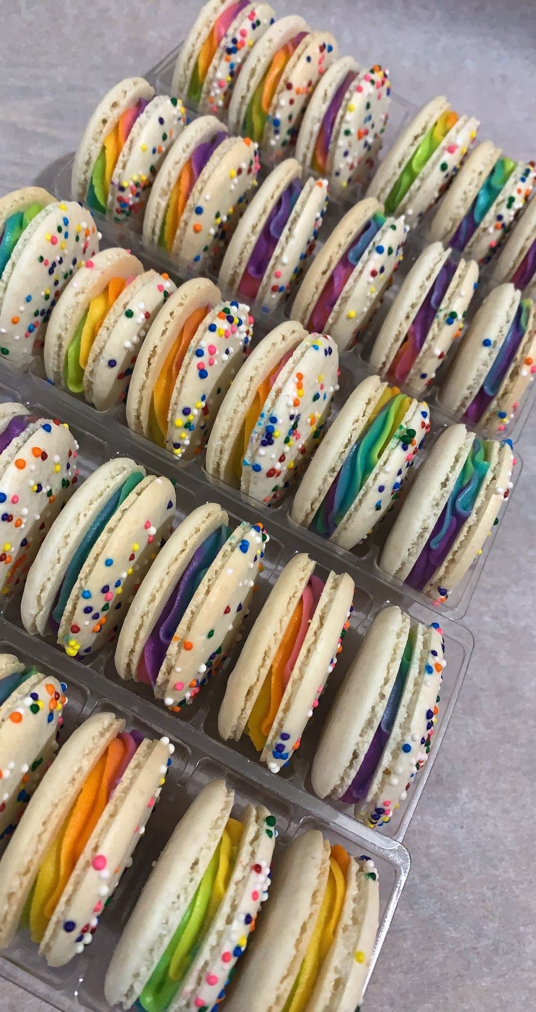 Rainbow French Macarons